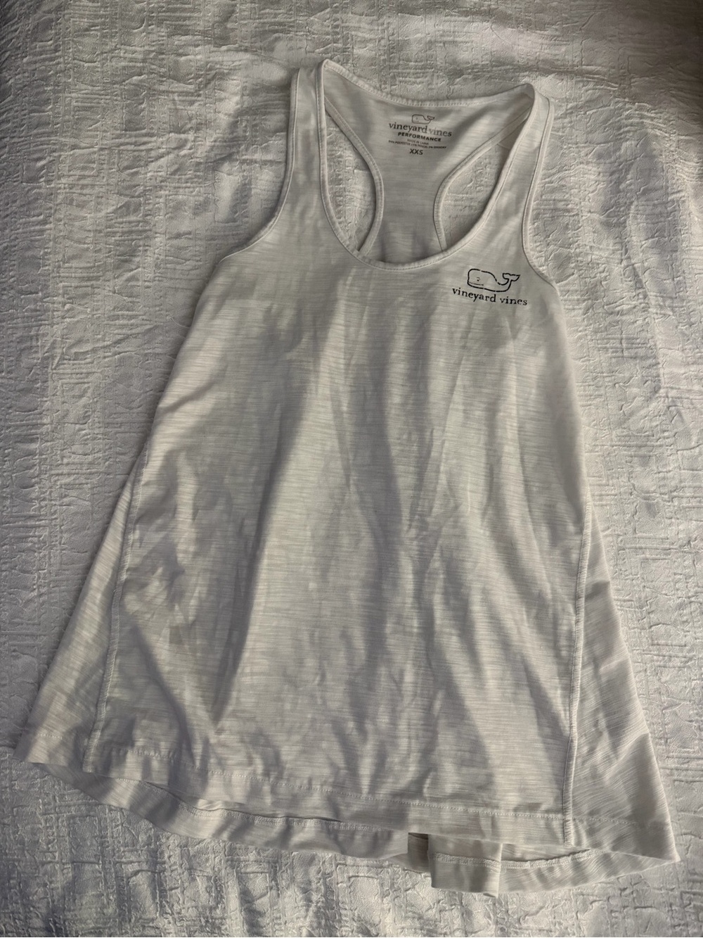 Vineyard Vines White Racerback Logo Tank Top